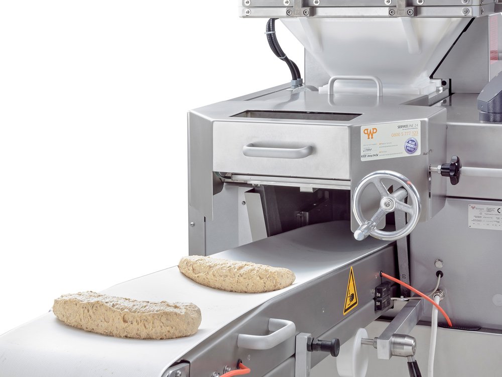 Teigschonende Verarbeitung kleiner und großer Gewichte mit hoher Gewichtsgenauigkeit dank Hydraulik und Ansaugen der voreingestellten Teigmenge Teigschonende Verarbeitung