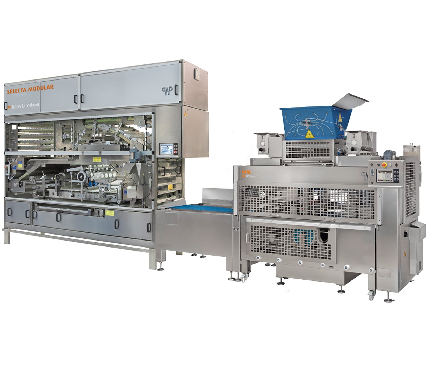 Dough strip and roll line PANE KOMBI for up to 9,000 pieces / hour Dough strip and roll line PANE KOMBI