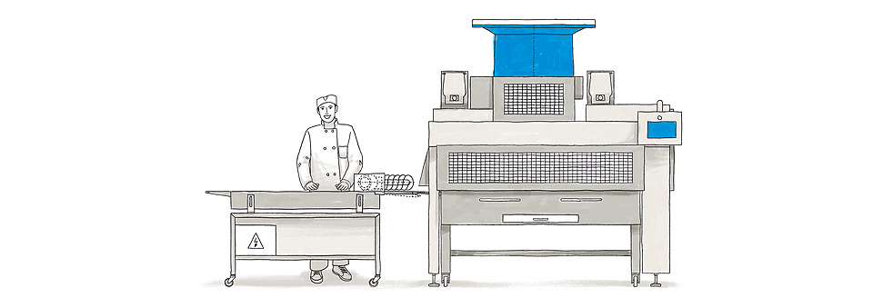 Dough strip line PANE PUR - The dough strip line for square rolls and breads Dough strip line PANE PUR